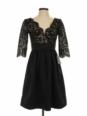 eliza j illusion neck embroidered lace midi dress Eliza J Illusion Lace Midi Sheath Dress in Pink